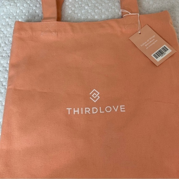 NWT. ThirdLove canvas reusable logo tote bag peach - Picture 1 of 9